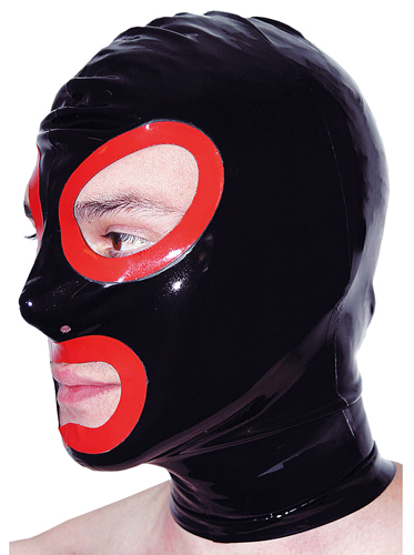 Latex Rubber Hood with Eyes, Nose and Mouth Holes